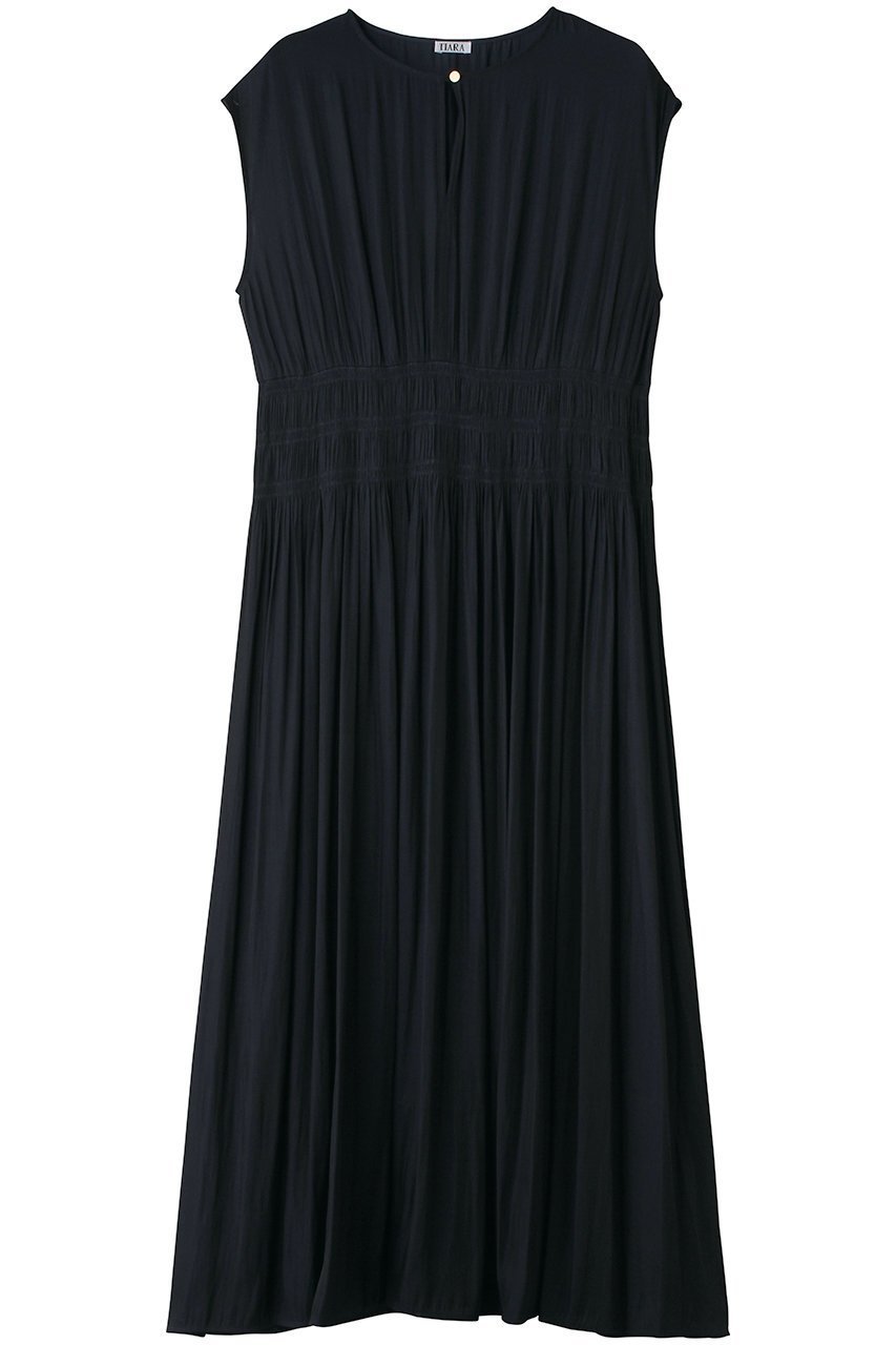 【ティアラ/Tiara】のシャーリングワンピース インテリア・キッズ・メンズ・レディースファッション・服の通販 founy(ファニー) 　ファッション　Fashion　レディースファッション　Fashion for Women　ワンピース　Dresses　チュニック　Tunic Tops & Dresses　シャーリング　Shirring, Ruched　チュニック　Tunic, Long Top　パーティ　Party, Party Style　フレア　Flare, Flared　ロング　Long, Long-Length　エレガント 上品　Elegant　新作・新入荷　New Arrivals / New In　ネイビー|ID: prp329100004914047 ipo3291000000036824508