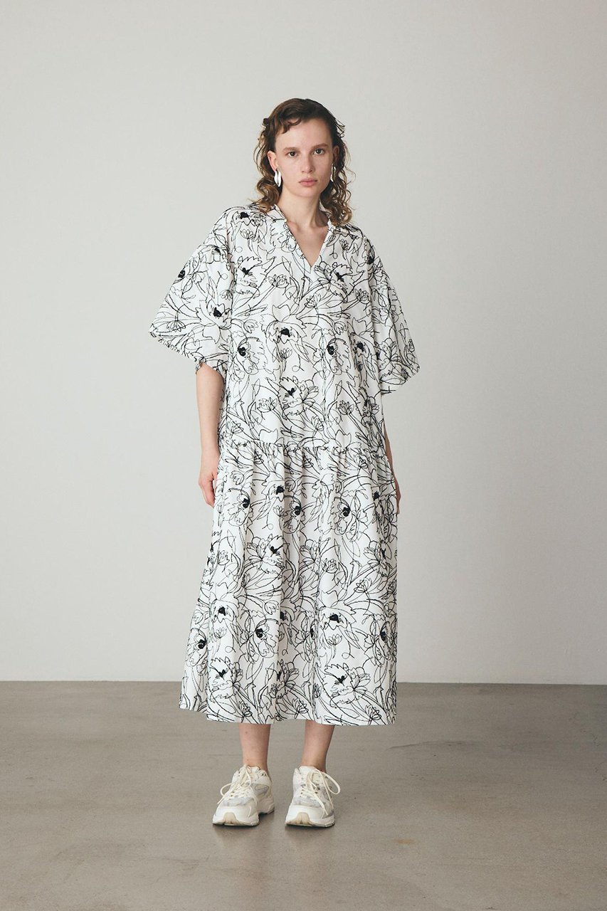 【その他のブランド/Other】のフラワーエンブロイダリー ティアード ドレス 人気、トレンドファッション・服の通販 founy(ファニー) 　ファッション　Fashion　レディースファッション　Fashion for Women　ワンピース　Dresses　フォーマル・パーティードレス・結婚式用ドレス　Elegant & Casual Dresses　チュニック　Tunic Tops & Dresses　キャンバス　Canvas, Canvas Fabric　チュニック　Tunic, Long Top　ティアード　Tiered, Tiered Style　ティアードワンピース　Tiered Dress, Flared Dress　ドレス　Dress, One-Piece　フラワー　Flower, Floral　モチーフ　Motif, Design Theme　ロング　Long, Long-Length　新作・新入荷　New Arrivals / New In　other-2|ID: prp329100004914054 ipo3291000000036824546