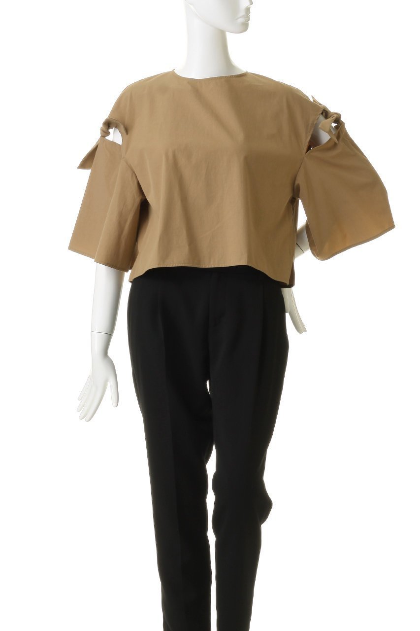 【ティアラ/Tiara】のリボントリミングブラウス 人気、トレンドファッション・服の通販 founy(ファニー) 　ファッション　Fashion　レディースファッション　Fashion for Women　トップス・カットソー　Cut & Sew Tops　シャツ・ブラウス・オフィスカジュアル　Elegant Blouses & Button-Ups　インド　Indian Textile　オーガニック　Organic Cotton　クロップド　Cropped, Short Length　ショート　Short, Short Length　スリット　Slit, Slit Detail　スリーブ　Sleeve, Long Sleeve / Short Sleeve　タイプライター　Typewriter Fabric, Crisp Cotton　トレンド　Trend, Trending Now　フレア　Flare, Flared　リボン　Ribbon, Bow　新作・新入荷　New Arrivals / New In　other-2|ID: prp329100004914063 ipo3291000000036824616