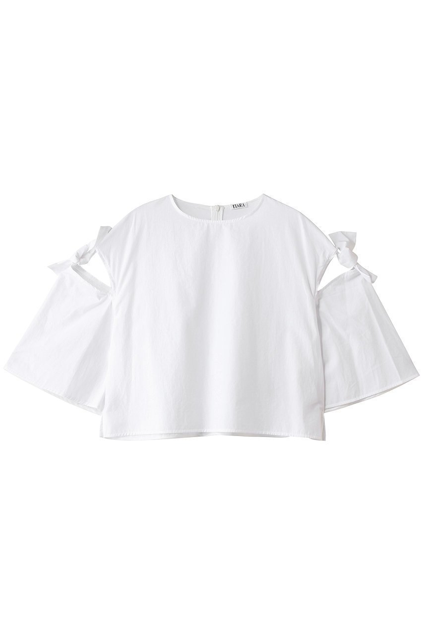 【ティアラ/Tiara】のリボントリミングブラウス 人気、トレンドファッション・服の通販 founy(ファニー) 　ファッション　Fashion　レディースファッション　Fashion for Women　トップス・カットソー　Cut & Sew Tops　シャツ・ブラウス・オフィスカジュアル　Elegant Blouses & Button-Ups　インド　Indian Textile　オーガニック　Organic Cotton　クロップド　Cropped, Short Length　ショート　Short, Short Length　スリット　Slit, Slit Detail　スリーブ　Sleeve, Long Sleeve / Short Sleeve　タイプライター　Typewriter Fabric, Crisp Cotton　トレンド　Trend, Trending Now　フレア　Flare, Flared　リボン　Ribbon, Bow　新作・新入荷　New Arrivals / New In　 other-1|ID: prp329100004914064 ipo3291000000036824609