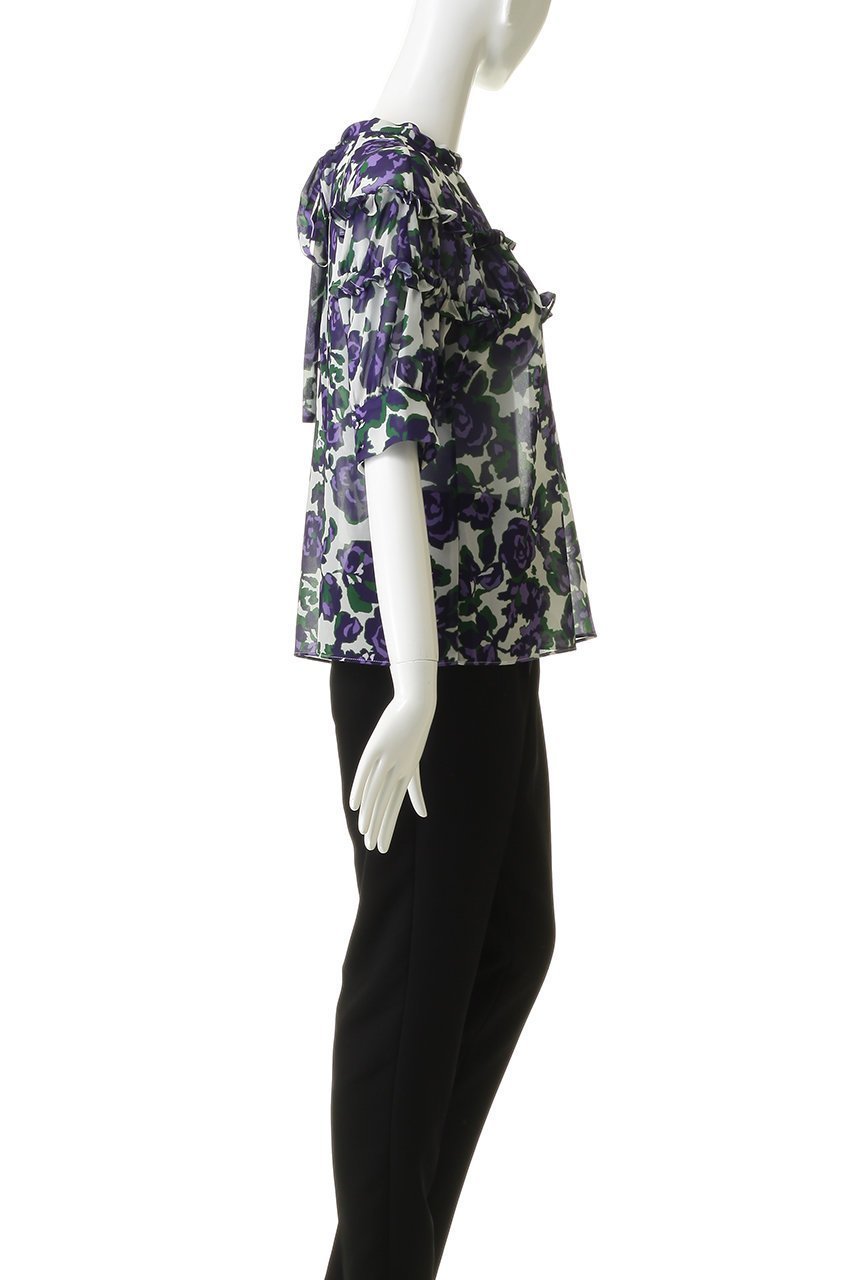 【ティアラ/Tiara】のオールドローズプリントヨークフリルブラウス 人気、トレンドファッション・服の通販 founy(ファニー) 　ファッション　Fashion　レディースファッション　Fashion for Women　トップス・カットソー　Cut & Sew Tops　シャツ・ブラウス・オフィスカジュアル　Elegant Blouses & Button-Ups　おすすめ　Recommended / Our Picks　エレガント 上品　Elegant　ギャザー　Gathered, Ruffled　ショート　Short, Short Length　シンプル　Simple, Minimal　スリーブ　Sleeve, Long Sleeve / Short Sleeve　パーティ　Party, Party Style　フリル　Frill, Ruffle　プリント　Print, Printed Pattern　リボン　Ribbon, Bow　ローズ　Rose, Rose Motif　新作・新入荷　New Arrivals / New In　other-3|ID: prp329100004914069 ipo3291000000036824669