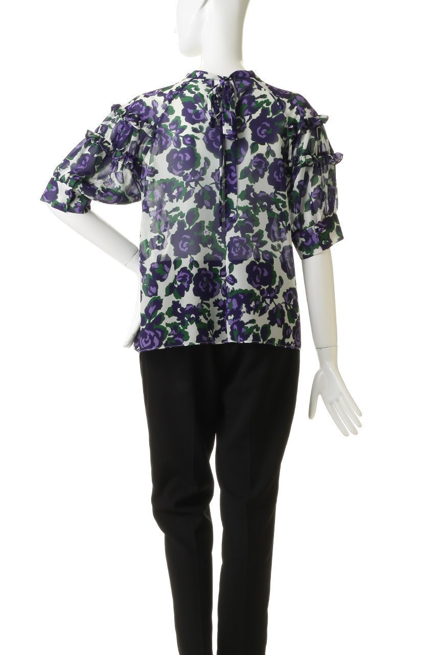 【ティアラ/Tiara】のオールドローズプリントヨークフリルブラウス 人気、トレンドファッション・服の通販 founy(ファニー) 　ファッション　Fashion　レディースファッション　Fashion for Women　トップス・カットソー　Cut & Sew Tops　シャツ・ブラウス・オフィスカジュアル　Elegant Blouses & Button-Ups　おすすめ　Recommended / Our Picks　エレガント 上品　Elegant　ギャザー　Gathered, Ruffled　ショート　Short, Short Length　シンプル　Simple, Minimal　スリーブ　Sleeve, Long Sleeve / Short Sleeve　パーティ　Party, Party Style　フリル　Frill, Ruffle　プリント　Print, Printed Pattern　リボン　Ribbon, Bow　ローズ　Rose, Rose Motif　新作・新入荷　New Arrivals / New In　other-4|ID: prp329100004914069 ipo3291000000036824672