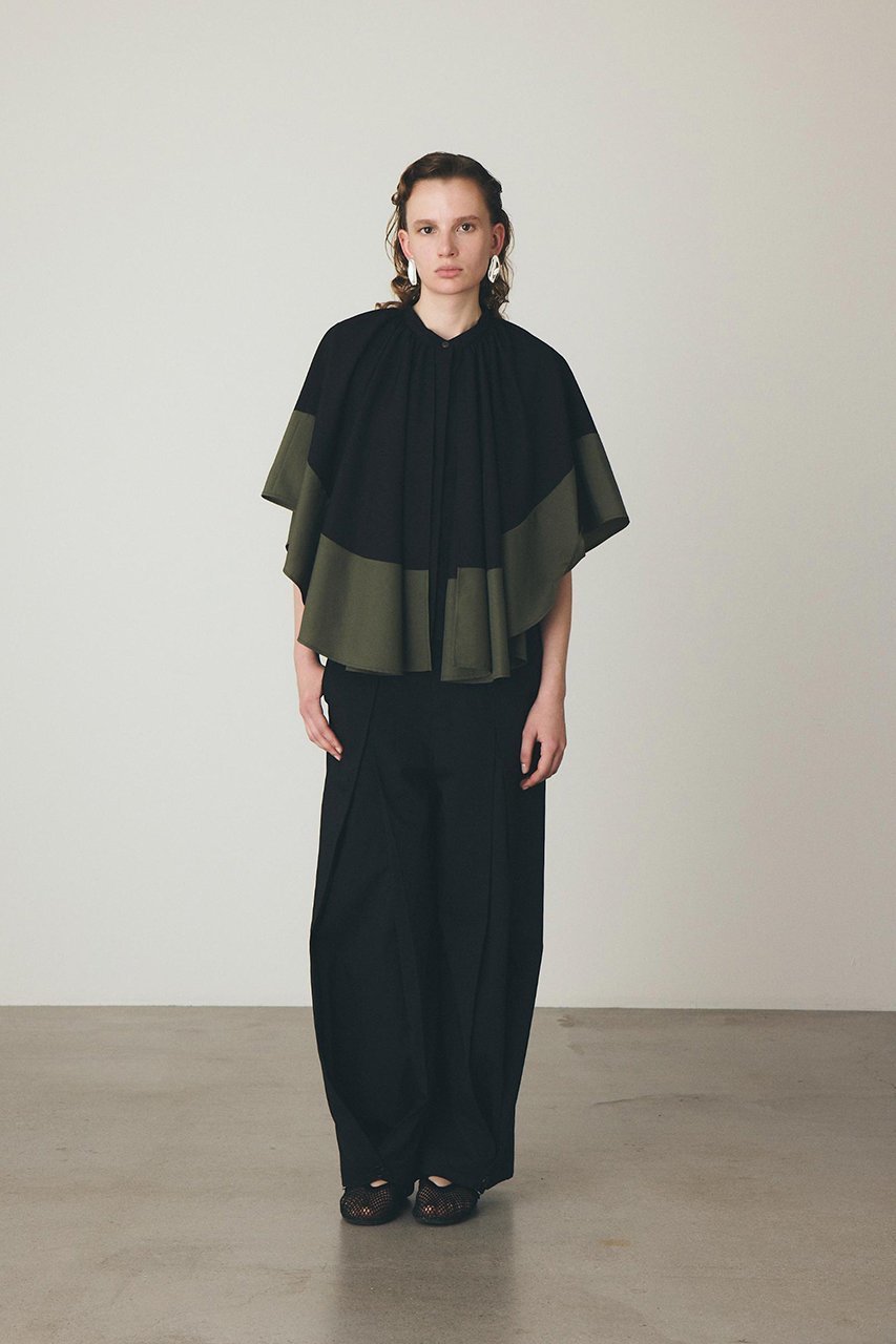 【その他のブランド/Other】のケープレイヤード バイカラーブラウス 人気、トレンドファッション・服の通販 founy(ファニー) 　ファッション　Fashion　レディースファッション　Fashion for Women　トップス・カットソー　Cut & Sew Tops　シャツ・ブラウス・オフィスカジュアル　Elegant Blouses & Button-Ups　ショート　Short, Short Length　スリーブ　Sleeve, Long Sleeve / Short Sleeve　ノースリーブ　Sleeveless, No-Sleeve　エレガント 上品　Elegant　夏　Summer　新作・新入荷　New Arrivals / New In　other-2|ID: prp329100004914074 ipo3291000000036824693