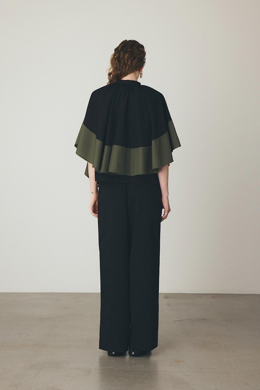 【その他のブランド/Other】のケープレイヤード バイカラーブラウス 人気、トレンドファッション・服の通販 founy(ファニー) 　ファッション　Fashion　レディースファッション　Fashion for Women　トップス・カットソー　Cut & Sew Tops　シャツ・ブラウス・オフィスカジュアル　Elegant Blouses & Button-Ups　ショート　Short, Short Length　スリーブ　Sleeve, Long Sleeve / Short Sleeve　ノースリーブ　Sleeveless, No-Sleeve　エレガント 上品　Elegant　夏　Summer　新作・新入荷　New Arrivals / New In　other-4|ID: prp329100004914074 ipo3291000000036824696