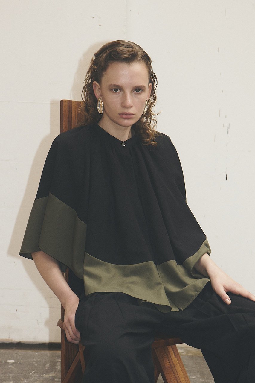 【その他のブランド/Other】のケープレイヤード バイカラーブラウス 人気、トレンドファッション・服の通販 founy(ファニー) 　ファッション　Fashion　レディースファッション　Fashion for Women　トップス・カットソー　Cut & Sew Tops　シャツ・ブラウス・オフィスカジュアル　Elegant Blouses & Button-Ups　ショート　Short, Short Length　スリーブ　Sleeve, Long Sleeve / Short Sleeve　ノースリーブ　Sleeveless, No-Sleeve　エレガント 上品　Elegant　夏　Summer　新作・新入荷　New Arrivals / New In　other-7|ID: prp329100004914074 ipo3291000000036824703