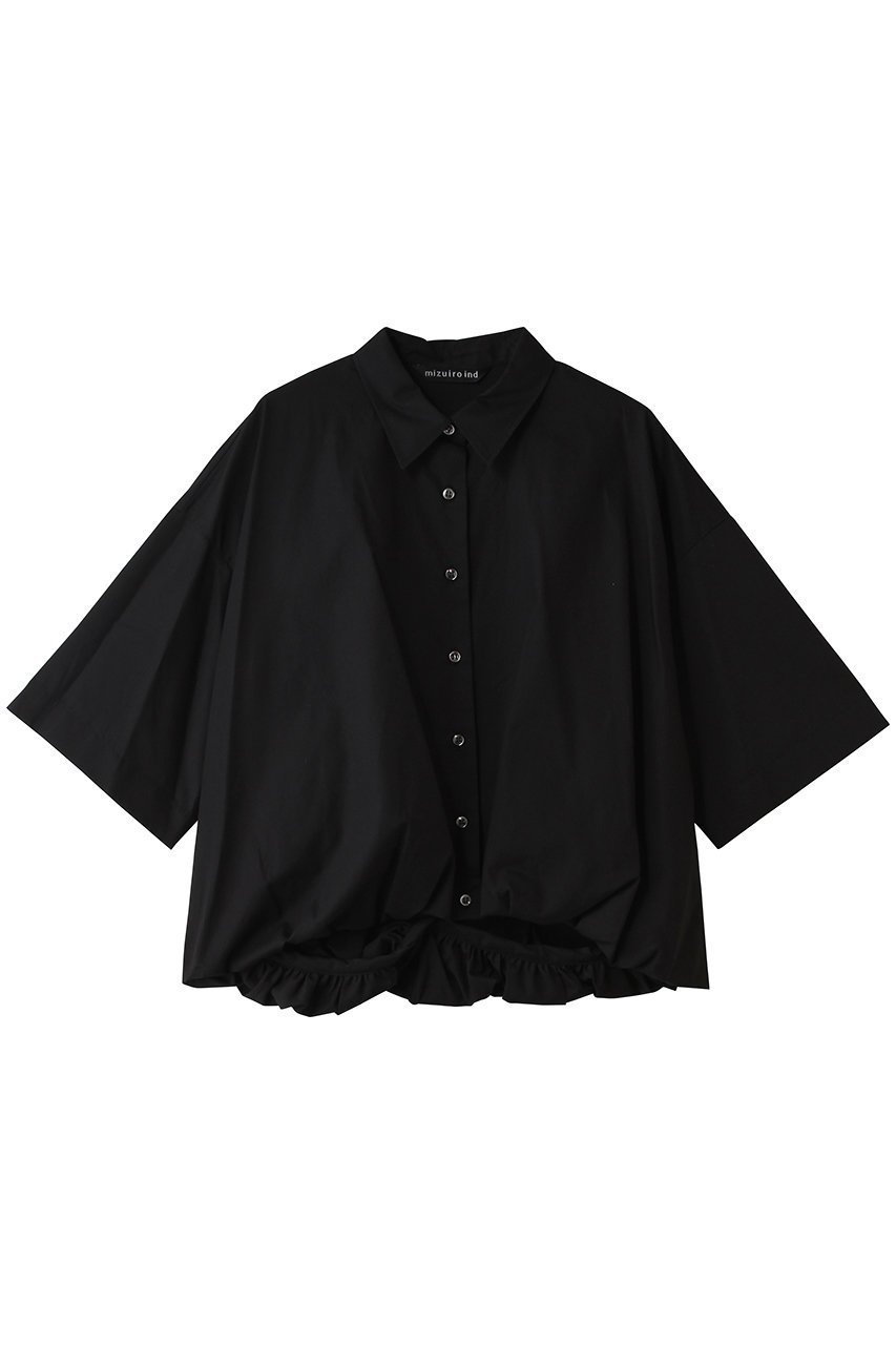 【ミズイロ インド/mizuiro ind】のhalf slv ballon shirt シャツ インテリア・キッズ・メンズ・レディースファッション・服の通販 founy(ファニー) 　ファッション　Fashion　レディースファッション　Fashion for Women　トップス・カットソー　Cut & Sew Tops　シャツ・ブラウス・オフィスカジュアル　Elegant Blouses & Button-Ups　ショート　Short, Short Length　シンプル　Simple, Minimal　スリーブ　Sleeve, Long Sleeve / Short Sleeve　トレンド　Trend, Trending Now　バルーン　Balloon, Balloon Silhouette　フロント　Front, Front Design　半袖　Short Sleeve, Half Sleeve　新作・新入荷　New Arrivals / New In　black|ID: prp329100004914076 ipo3291000000036824718