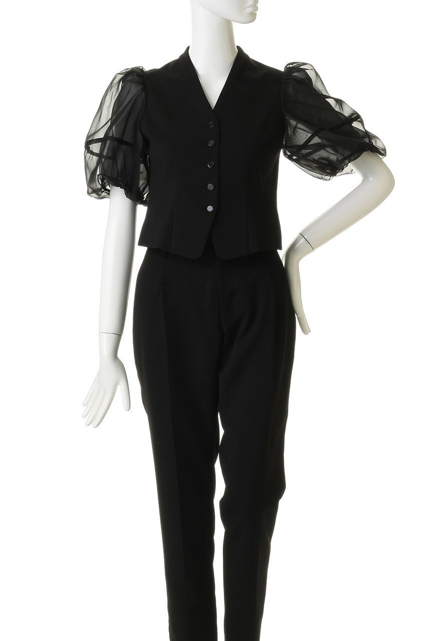 【アルアバイル/allureville】の【LOULOU WILLOUGHBY】ジレドッキングオーガンスリーブトップス 人気、トレンドファッション・服の通販 founy(ファニー) 　ファッション　Fashion　レディースファッション　Fashion for Women　アウター　Coat / Outerwear Collection　トップス・カットソー　Cut & Sew Tops　シャツ・ブラウス・オフィスカジュアル　Elegant Blouses & Button-Ups　ベスト&ジレ / 重ね着スタイル　Vests & Gilets　ショート　Short, Short Length　スリーブ　Sleeve, Long Sleeve / Short Sleeve　トレンド　Trend, Trending Now　バルーン　Balloon, Balloon Silhouette　新作・新入荷　New Arrivals / New In　other-2|ID: prp329100004914088 ipo3291000000036824814