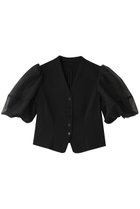 【アルアバイル/allureville】の【LOULOU WILLOUGHBY】ジレドッキングオーガンスリーブトップス ブラック|ID: prp329100004914089 ipo3291000000036824813