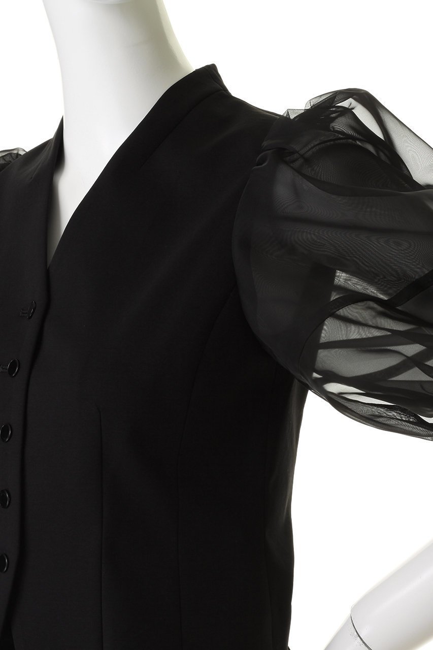 【アルアバイル/allureville】の【LOULOU WILLOUGHBY】ジレドッキングオーガンスリーブトップス 人気、トレンドファッション・服の通販 founy(ファニー) 　ファッション　Fashion　レディースファッション　Fashion for Women　アウター　Coat / Outerwear Collection　トップス・カットソー　Cut & Sew Tops　シャツ・ブラウス・オフィスカジュアル　Elegant Blouses & Button-Ups　ベスト&ジレ / 重ね着スタイル　Vests & Gilets　ショート　Short, Short Length　スリーブ　Sleeve, Long Sleeve / Short Sleeve　トレンド　Trend, Trending Now　バルーン　Balloon, Balloon Silhouette　新作・新入荷　New Arrivals / New In　other-5|ID: prp329100004914089 ipo3291000000036824825