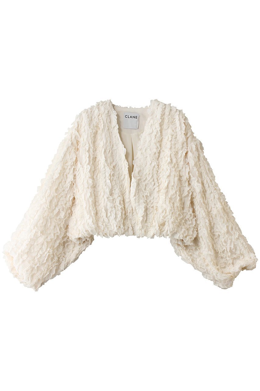 【クラネ/CLANE】のTOPSTITCHED FRILL BOLERO 人気、トレンドファッション・服の通販 founy(ファニー) 　ファッション　Fashion　レディースファッション　Fashion for Women　アウター　Coat / Outerwear Collection　レディースジャケット・軽アウター　Jackets　ボレロ・ショート丈ジャケット / ドレス羽織りに　Boleros & Short Jackets　おすすめ　Recommended / Our Picks　シアー　Sheer, See-Through　ジャケット　Jacket, Outerwear　デニム　Denim, Jeans Material　バルーン　Balloon, Balloon Silhouette　パーティ　Party, Party Style　フリル　Frill, Ruffle　ベスト　Vest, Waistcoat　ボレロ　Bolero, Short Cardigan　新作・新入荷　New Arrivals / New In　 other-1|ID: prp329100004914100 ipo3291000000036824911