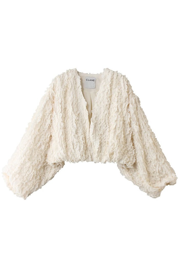 【クラネ/CLANE】のTOPSTITCHED FRILL BOLERO インテリア・キッズ・メンズ・レディースファッション・服の通販 founy(ファニー) https://founy.com/ ファッション Fashion レディースファッション Fashion for Women アウター Coat / Outerwear Collection レディースジャケット・軽アウター Jackets ボレロ・ショート丈ジャケット / ドレス羽織りに Boleros & Short Jackets おすすめ Recommended / Our Picks シアー Sheer, See-Through ジャケット Jacket, Outerwear デニム Denim, Jeans Material バルーン Balloon, Balloon Silhouette パーティ Party, Party Style フリル Frill, Ruffle ベスト Vest, Waistcoat ボレロ Bolero, Short Cardigan 新作・新入荷 New Arrivals / New In |ID: prp329100004914101 ipo3291000000036824912