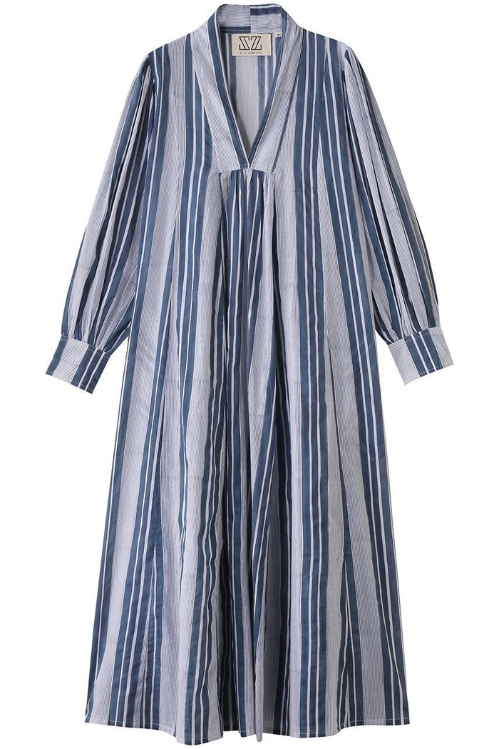 【エスゼット ブロックプリント/SZ Blockprints】のLEO DRESS SEASIDE STRIPE Vネックワンピース インテリア・キッズ・メンズ・レディースファッション・服の通販 founy(ファウニー) https://founy.com/ ファッション Fashion レディースファッション Fashion for Women ワンピース Dresses フォーマル・パーティードレス・結婚式用ドレス Elegant & Casual Dresses チュニック Tunic Tops & Dresses ストライプ Stripe, Striped Pattern チュニック Tunic, Long Top フォルム Silhouette, Form リラックス Relax, Relaxed Fit 今季 This Season, Current Season |ID: prp329100004914133 ipo3291000000036827074