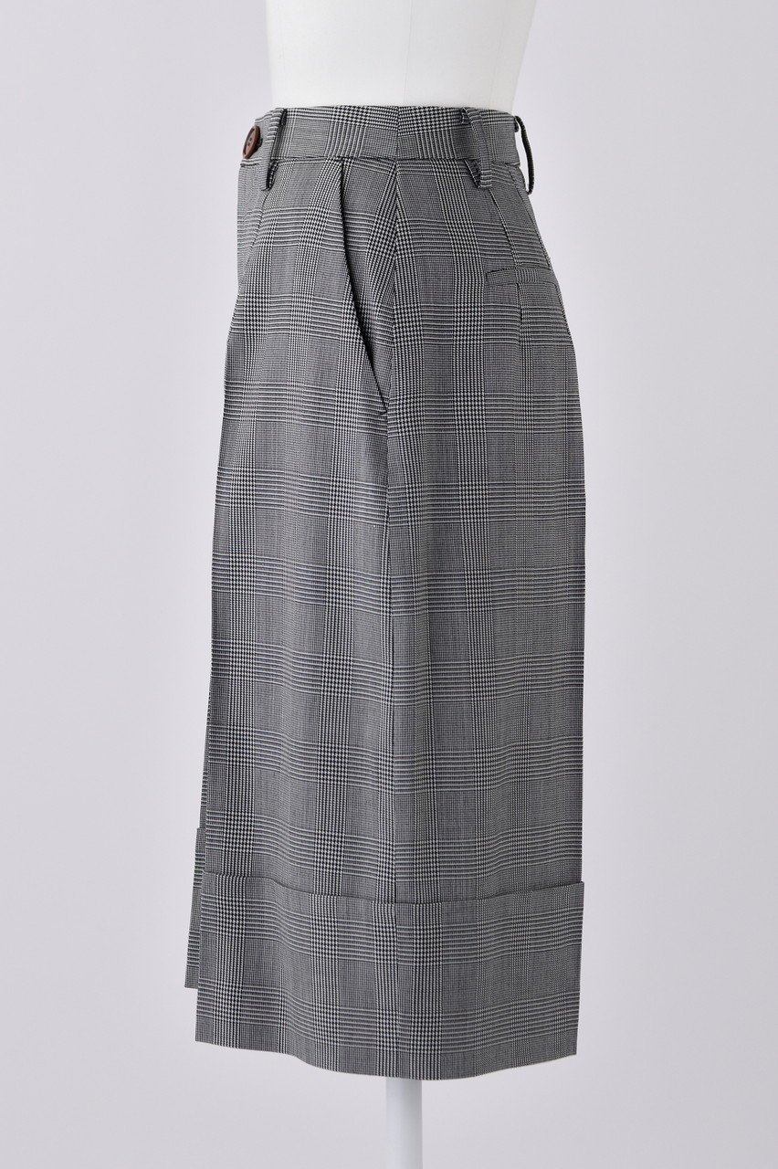 【エンフォルド/ENFOLD】のWOグレンチェック ロールアップハーフ TR/トラウザー・パンツ 人気、トレンドファッション・服の通販 founy(ファニー) 　ファッション　Fashion　レディースファッション　Fashion for Women　パンツ　Pants & Trousers　センター　Center, Center Line　チェック　Check, Plaid, Tartan　ポケット　Pocket, Pocket Detail　ロールアップ　Roll-Up, Cuffed Hem　ワイド　Wide, Wide Fit　other-2|ID: prp329100004914155 ipo3291000000036827294