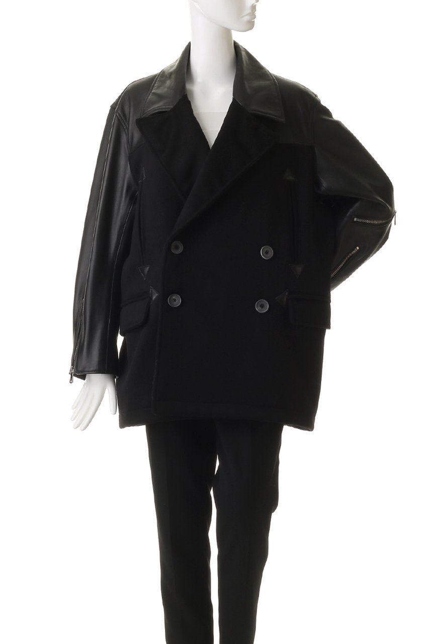 【メゾンスペシャル/MAISON SPECIAL】の【UNISEX】SHEEPレザーコンビPコート 人気、トレンドファッション・服の通販 founy(ファニー) 　ファッション　Fashion　レディースファッション　Fashion for Women　アウター　Coat / Outerwear Collection　コート・ロングコート・ピーコート　Long Coats, Peacoats & More　Pコート　Pea Coats　ユニセックス　Unisex, Genderless　クラシック　Classic, Timeless Style　コンビ　Combo, Combination Style　スタンド　Stand Collar, Upright Stand　バランス　Balance, Style Balance　ロング　Long, Long-Length　A/W・秋冬　Autumn/Winter　other-2|ID: prp329100004914187 ipo3291000000036827720