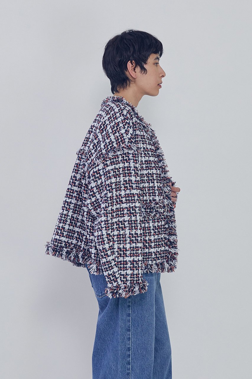 【プルミエ アロンディスモン/1er Arrondissement】のTORNIERフリンジツイードジャケット 人気、トレンドファッション・服の通販 founy(ファニー) 　ファッション　Fashion　レディースファッション　Fashion for Women　アウター　Coat / Outerwear Collection　レディースジャケット・軽アウター　Jackets　ジャケット　Jacket, Outerwear　ツイード　Twill, Twill Weave　デニム　Denim, Jeans Material　フリンジ　Fringe, Tassel　エレガント 上品　Elegant　other-8|ID: prp329100004914230 ipo3291000000036828128
