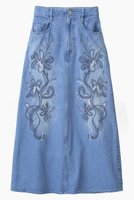 【ミューラル/MURRAL】のNerine エンブロイダード デニム スカート 人気、トレンドファッション・服の通販 founy(ファニー) ファッション Fashion レディースファッション Fashion for Women スカート Skirts ロングスカート Long Skirts / Maxi & Midi Skirts クラッシュ Distressed, Crashed Style シンプル Simple, Minimal ダイヤモンド Diamond, Brilliant Cut デニム Denim, Jeans Material ロング Long, Long-Length 手描き Hand-Drawn, Illustrated 新作・新入荷 New Arrivals / New In |ID:prp329100004914235
