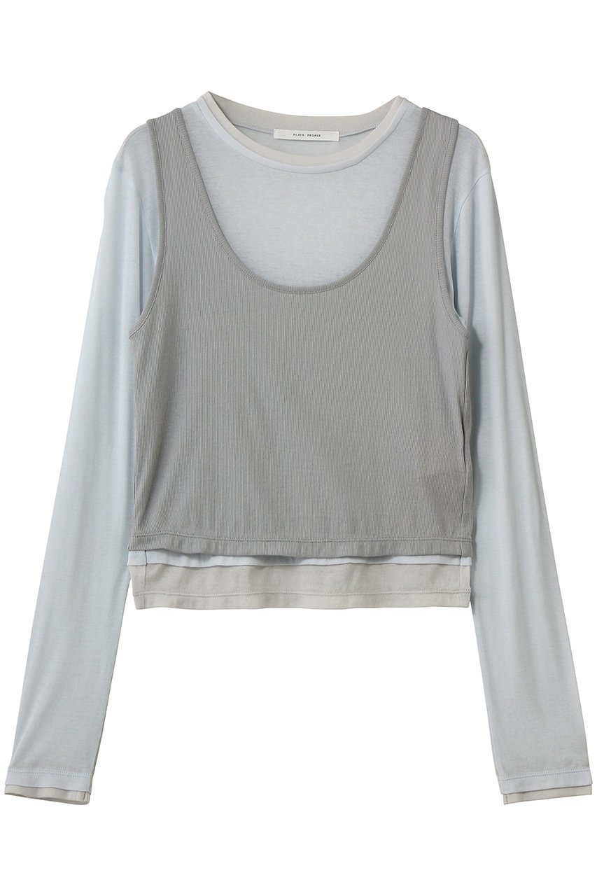 【プレインピープル/PLAIN PEOPLE】のシアーハイツイストフライスレイヤードトップス 人気、トレンドファッション・服の通販 founy(ファニー) ファッション Fashion レディースファッション Fashion for Women トップス・カットソー Cut & Sew Tops シャツ・ブラウス・オフィスカジュアル Elegant Blouses & Button-Ups ロングTシャツ・Tシャツ Longline T-Shirts & Tees カットソー・ベーシックTシャツ Cut-and-Sewn Tops / Stretch Tees & Basics コンパクト Compact, Small Size シアー Sheer, See-Through スリーブ Sleeve, Long Sleeve / Short Sleeve タンク Tank Top, Sleeveless Top ロング Long, Long-Length 夏 Summer 春 Spring S/S・春夏 SS, Spring/Summer, Warm Season other-1|ID: prp329100004914237 ipo3291000000036828182