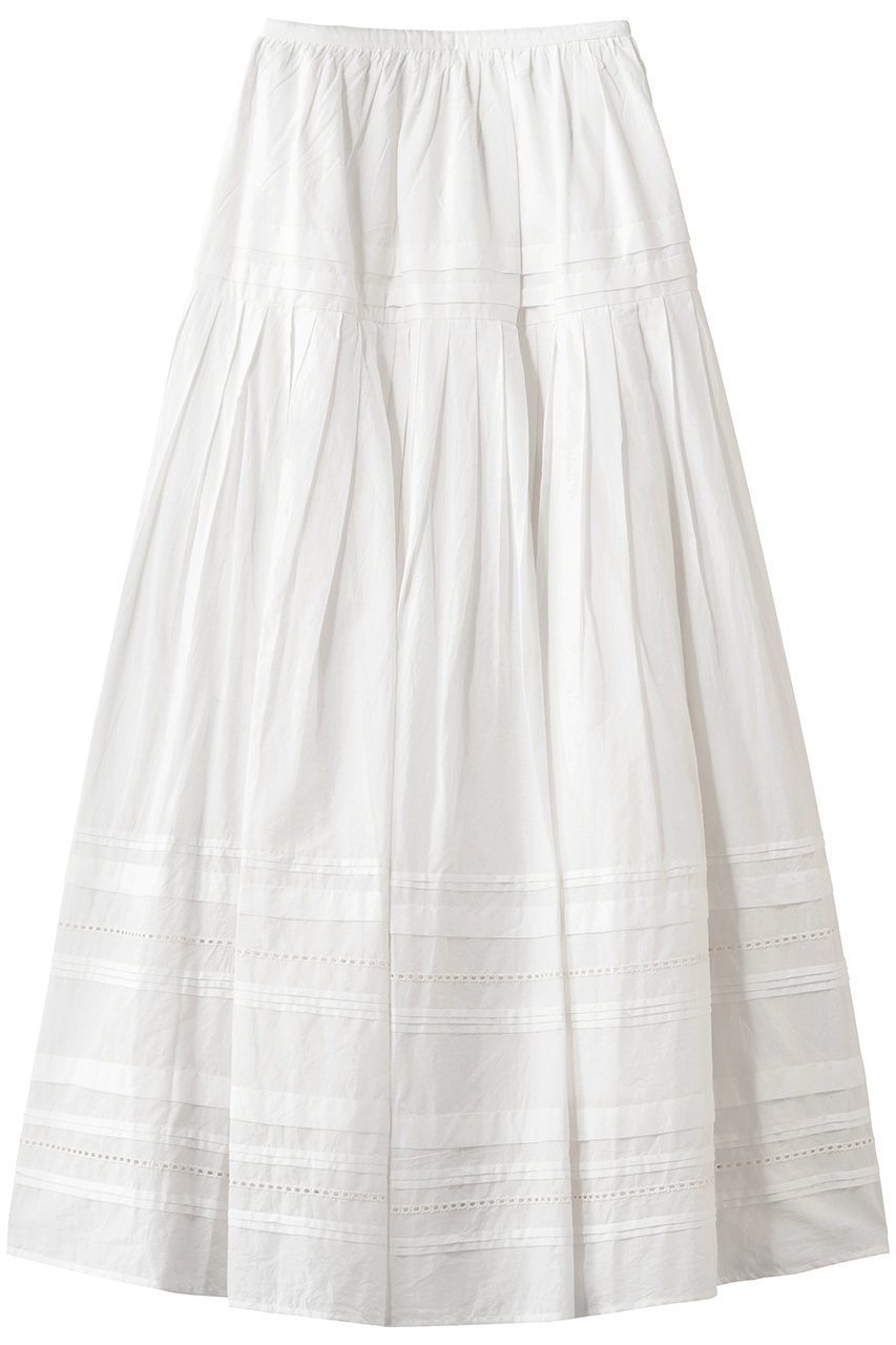 【ハー/HER.】のタックティアードスカート インテリア・キッズ・メンズ・レディースファッション・服の通販 founy(ファニー) 　ファッション　Fashion　レディースファッション　Fashion for Women　スカート　Skirts　ティアードスカート　Tiered Skirts　ロングスカート　Long Skirts / Maxi & Midi Skirts　インド　Indian Textile　ランダム　Random, Irregular　レース　Lace, Lace Fabric　ロング　Long, Long-Length　新作・新入荷　New Arrivals / New In　オフホワイト|ID: prp329100004914240 ipo3291000000036828208