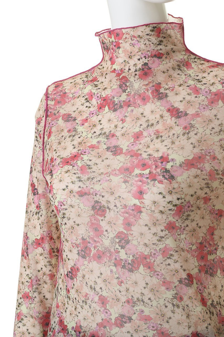 【ルール ロジェット/leur logette】のフォレストフラワープリントチュールトップス 人気、トレンドファッション・服の通販 founy(ファニー) ファッション Fashion レディースファッション Fashion for Women トップス・カットソー Cut & Sew Tops シャツ・ブラウス・オフィスカジュアル Elegant Blouses & Button-Ups ロングTシャツ・Tシャツ Longline T-Shirts & Tees カットソー・ベーシックTシャツ Cut-and-Sewn Tops / Stretch Tees & Basics 花柄・フラワープリント・モチーフ Floral Prints & Motifs / Flower Pattern Tops スリーブ Sleeve, Long Sleeve / Short Sleeve ハイネック High Neck, Mock Neck フィット Fit, Slim Fit プリント Print, Printed Pattern ボトム Bottoms, Lower Wear ロング Long, Long-Length エレガント 上品 Elegant 定番 Standard, Basic Item other-5|ID: prp329100004914249 ipo3291000000036828290