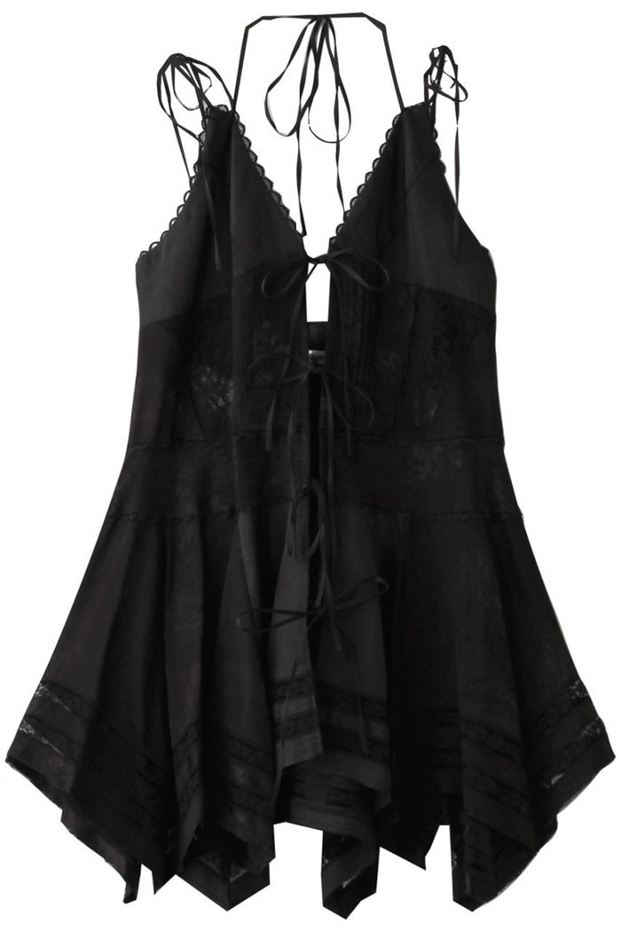 【プランク プロジェクト/PRANK PROJECT】のハンカチーフヘムミニドレス / Handkerchief Hem Mini Dress インテリア・キッズ・メンズ・レディースファッション・服の通販 founy(ファニー) https://founy.com/ ファッション Fashion レディースファッション Fashion for Women トップス・カットソー Cut & Sew Tops キャミソール&ノースリーブ Camisoles & Sleeveless Tops シャツ・ブラウス・オフィスカジュアル Elegant Blouses & Button-Ups ロングTシャツ・Tシャツ Longline T-Shirts & Tees カットソー・ベーシックTシャツ Cut-and-Sewn Tops / Stretch Tees & Basics ワンピース Dresses フォーマル・パーティードレス・結婚式用ドレス Elegant & Casual Dresses おすすめ Recommended / Our Picks とろみ Fluid, Flowy Fabric アンティーク Antique-Inspired インナー Innerwear キャミソール Camisole, Spaghetti Strap Top タンク Tank Top, Sleeveless Top デニム Denim, Jeans Material ドレス Dress, One-Piece リボン Ribbon, Bow レース Lace, Lace Fabric ワイド Wide, Wide Fit 今季 This Season, Current Season |ID: prp329100004914281 ipo3291000000036828905