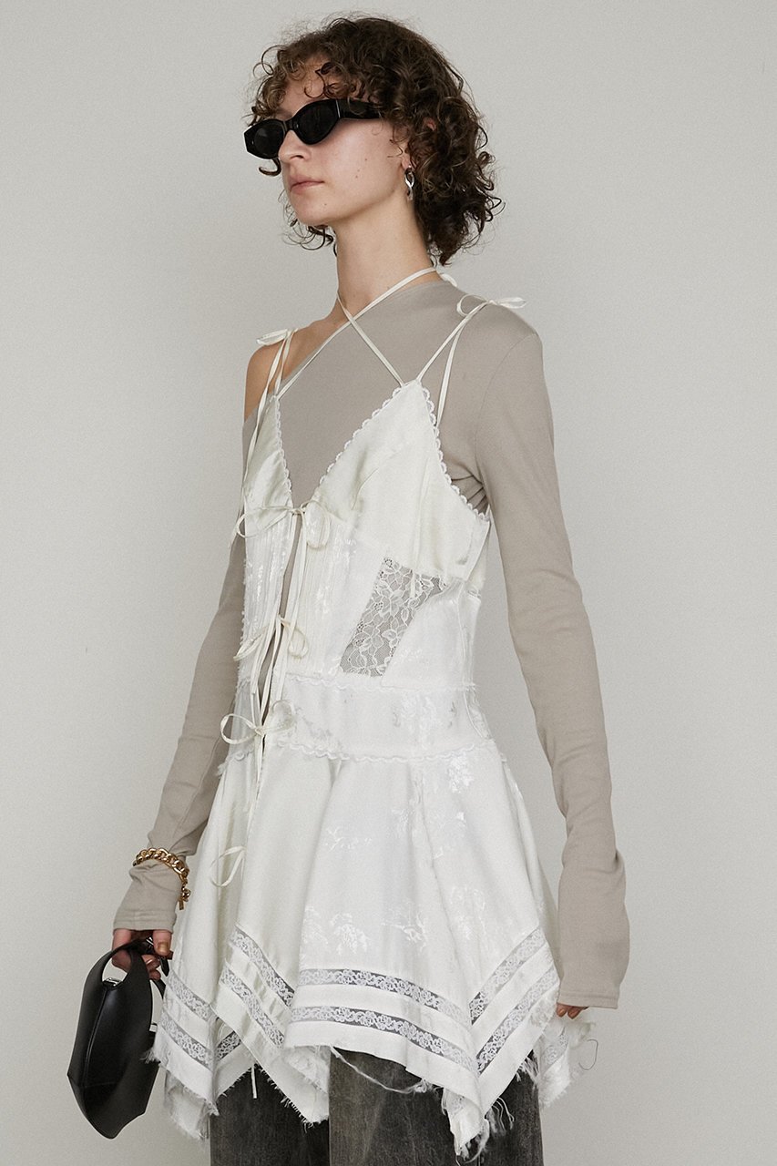 【プランク プロジェクト/PRANK PROJECT】のハンカチーフヘムミニドレス / Handkerchief Hem Mini Dress 人気、トレンドファッション・服の通販 founy(ファニー) 　ファッション　Fashion　レディースファッション　Fashion for Women　トップス・カットソー　Cut & Sew Tops　キャミソール&ノースリーブ　Camisoles & Sleeveless Tops　シャツ・ブラウス・オフィスカジュアル　Elegant Blouses & Button-Ups　ロングTシャツ・Tシャツ　Longline T-Shirts & Tees　カットソー・ベーシックTシャツ　Cut-and-Sewn Tops / Stretch Tees & Basics　ワンピース　Dresses　フォーマル・パーティードレス・結婚式用ドレス　Elegant & Casual Dresses　おすすめ　Recommended / Our Picks　とろみ　Fluid, Flowy Fabric　アンティーク　Antique-Inspired　インナー　Innerwear　キャミソール　Camisole, Spaghetti Strap Top　タンク　Tank Top, Sleeveless Top　デニム　Denim, Jeans Material　ドレス　Dress, One-Piece　リボン　Ribbon, Bow　レース　Lace, Lace Fabric　ワイド　Wide, Wide Fit　今季　This Season, Current Season　other-6|ID: prp329100004914281 ipo3291000000036828912