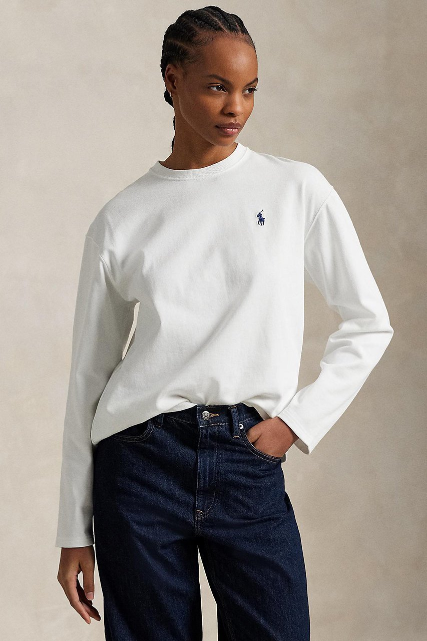 【ラルフローレン/RALPH LAUREN】の【POLO RALPH LAUREN】コットン ジャージー ロングスリーブ Tシャツ 人気、トレンドファッション・服の通販 founy(ファニー) ファッション Fashion レディースファッション Fashion for Women トップス・カットソー Cut & Sew Tops シャツ・ブラウス・オフィスカジュアル Elegant Blouses & Button-Ups ロングTシャツ・Tシャツ Longline T-Shirts & Tees カットソー・ベーシックTシャツ Cut-and-Sewn Tops / Stretch Tees & Basics インナー Innerwear カーディガン Cardigan, Knitwear シンプル Simple, Minimal ジャケット Jacket, Outerwear ストレート Straight, Straight Cut スリーブ Sleeve, Long Sleeve / Short Sleeve フィット Fit, Slim Fit ロング Long, Long-Length 定番 Standard, Basic Item 長袖 Long Sleeve, Full Sleeve other-5|ID: prp329100004914309 ipo3291000000036829141