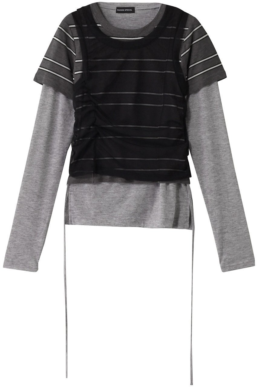 【メゾンスペシャル/MAISON SPECIAL】のMultiway Layered Tops/マルチレイヤードトップス インテリア・キッズ・メンズ・レディースファッション・服の通販 founy(ファニー) ファッション Fashion レディースファッション Fashion for Women トップス・カットソー Cut & Sew Tops キャミソール&ノースリーブ Camisoles & Sleeveless Tops シャツ・ブラウス・オフィスカジュアル Elegant Blouses & Button-Ups ロングTシャツ・Tシャツ Longline T-Shirts & Tees カットソー・ベーシックTシャツ Cut-and-Sewn Tops / Stretch Tees & Basics カットソー Cut and Sewn Top キャミソール Camisole, Spaghetti Strap Top ショート Short, Short Length セパレート Separate, Two-Piece タンク Tank Top, Sleeveless Top タンブラー Tumbler, Travel Mug トレンド Trend, Trending Now 長袖 Long Sleeve, Full Sleeve 半袖 Short Sleeve, Half Sleeve 無地 Plain, Solid Color ロング Long, Long-Length 夏 Summer BLK(ブラック)|ID: prp329100004914345 ipo3291000000036829426