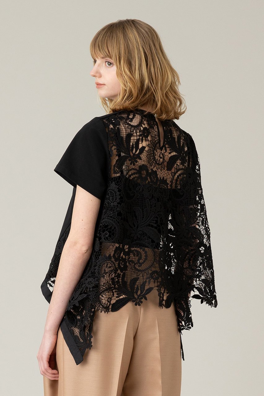 【アルアバイル/allureville】の【Loulou Willoughby】レースドッキングプルオーバー 人気、トレンドファッション・服の通販 founy(ファニー) ファッション Fashion レディースファッション Fashion for Women トップス・カットソー Cut & Sew Tops シャツ・ブラウス・オフィスカジュアル Elegant Blouses & Button-Ups ロングTシャツ・Tシャツ Longline T-Shirts & Tees カジュアルプルオーバー・ニットトップス Pullovers & Knit Tops / Casual Pullovers カットソー・ベーシックTシャツ Cut-and-Sewn Tops / Stretch Tees & Basics エレガント 上品 Elegant ショート Short, Short Length シンプル Simple, Minimal スカラップ Scallop, Scalloped Edge スリーブ Sleeve, Long Sleeve / Short Sleeve レース Lace, Lace Fabric other-7|ID: prp329100004914441 ipo3291000000036830236