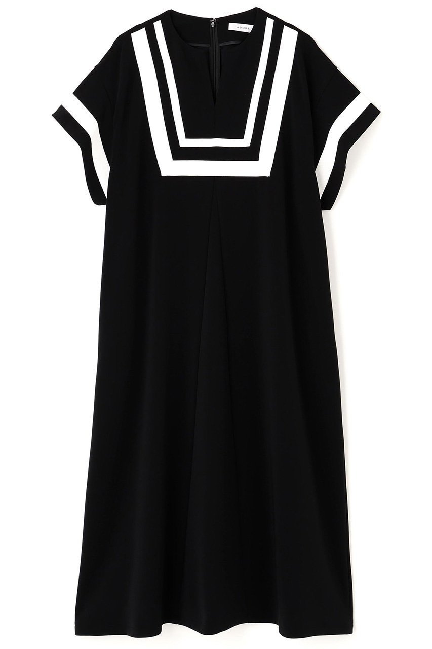【アドーア/ADORE】のマットストレッチダンボールワンピース インテリア・キッズ・メンズ・レディースファッション・服の通販 founy(ファニー) 　ファッション　Fashion　レディースファッション　Fashion for Women　ワンピース　Dresses　チュニック　Tunic Tops & Dresses　グログラン　Grosgrain, Grosgrain Ribbon　コンパクト　Compact, Small Size　チュニック　Tunic, Long Top　ドレス　Dress, One-Piece　リラックス　Relax, Relaxed Fit　ロング　Long, Long-Length　エレガント 上品　Elegant　ブラック|ID: prp329100004914480 ipo3291000000036830815