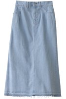 【ヒューエルミュージアム/hueLe Museum】の【STUMBLY】Denim Back Peplum Skirt 人気、トレンドファッション・服の通販 founy(ファニー) ファッション Fashion レディースファッション Fashion for Women スカート Skirts ロングスカート Long Skirts / Maxi & Midi Skirts デニム Denim, Jeans Material ペプラム Peplum, Flared Hem マーメイド Mermaid, Fishtail Silhouette ロング Long, Long-Length |ID:prp329100004914507