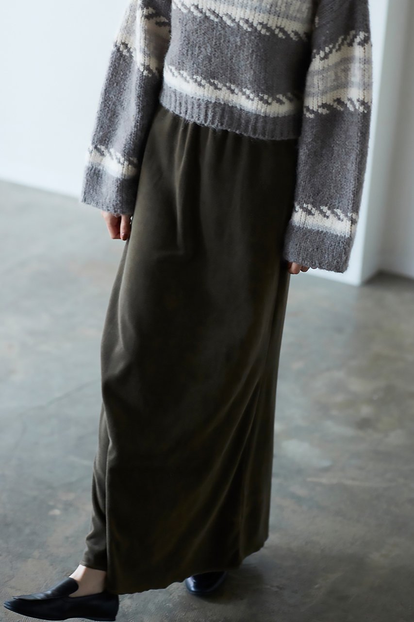 【マリリンムーン/MARILYN MOON】の【WALANCE】コットンベロアロングスカート 人気、トレンドファッション・服の通販 founy(ファニー) ファッション Fashion レディースファッション Fashion for Women スカート Skirts ロングスカート Long Skirts / Maxi & Midi Skirts なめらか Smooth, Silky Texture スウェット / スエット Sweatshirt, Sweatwear トレンド Trend, Trending Now フレア Flare, Flared ベロア Velour, Soft Velvet ロング Long, Long-Length エレガント 上品 Elegant other-7|ID: prp329100004914510 ipo3291000000036831674