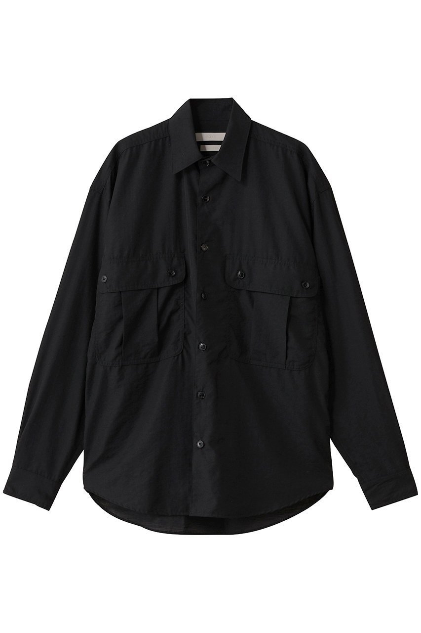 【ヨーク/YOKE】の【UNISEX】ウール ナイロン ワーク シャツ インテリア・キッズ・メンズ・レディースファッション・服の通販 founy(ファニー) ファッション Fashion レディースファッション Fashion for Women トップス・カットソー Cut & Sew Tops シャツ・ブラウス・オフィスカジュアル Elegant Blouses & Button-Ups ユニセックス Unisex, Genderless スリーブ Sleeve, Long Sleeve / Short Sleeve タフタ Taffeta, Structured Fabric ポケット Pocket, Pocket Detail ロング Long, Long-Length ワーク Workwear, Utility Style 羽織 Haori, Light Jacket ブラック|ID: prp329100004914566 ipo3291000000036832627