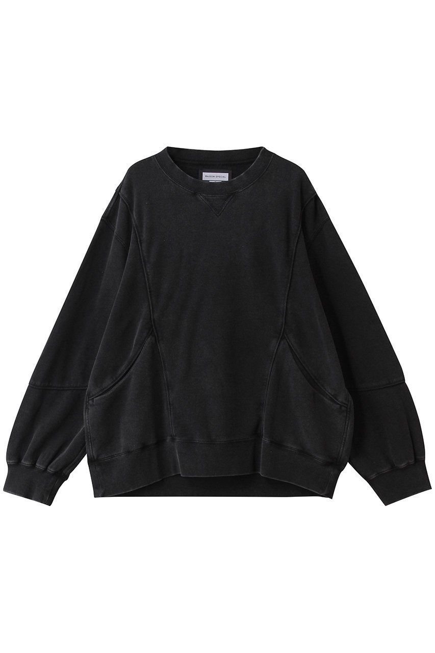 【メゾンスペシャル/MAISON SPECIAL】の【UNISEX】パイピング切替 裏毛ピグメントダイスウェット インテリア・キッズ・メンズ・レディースファッション・服の通販 founy(ファニー) ファッション Fashion レディースファッション Fashion for Women トップス・カットソー Cut & Sew Tops シャツ・ブラウス・オフィスカジュアル Elegant Blouses & Button-Ups レディースパーカー・カジュアルフーディー Casual Hoodies & Sweatshirts ロングTシャツ・Tシャツ Longline T-Shirts & Tees スウェット・クルーネックトップス Sweatshirts & Crewnecks / Relaxed Fit Sweat Tops カットソー・ベーシックTシャツ Cut-and-Sewn Tops / Stretch Tees & Basics ユニセックス Unisex, Genderless スポーツ Sports, Activewear パイピング Piping, Trim Design ビンテージ Vintage, Retro Style 切替 Switching, Contrast Panel BLK(ブラック)|ID: prp329100004914627 ipo3291000000036833339