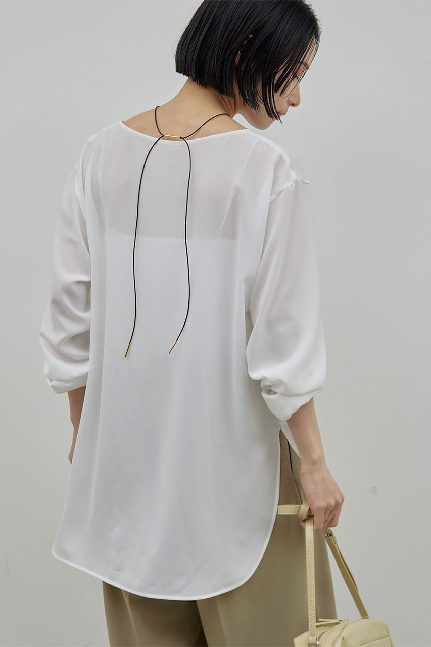 【ガリャルダガランテ/GALLARDAGALANTE】のラウンドブラウスTee 人気、トレンドファッション・服の通販 founy(ファニー) ファッション Fashion レディースファッション Fashion for Women トップス・カットソー Cut & Sew Tops シャツ・ブラウス・オフィスカジュアル Elegant Blouses & Button-Ups ロングTシャツ・Tシャツ Longline T-Shirts & Tees カットソー・ベーシックTシャツ Cut-and-Sewn Tops / Stretch Tees & Basics おすすめ Recommended / Our Picks カットソー Cut and Sewn Top スリーブ Sleeve, Long Sleeve / Short Sleeve ラウンド Round, Round Neck ロング Long, Long-Length other-3|ID: prp329100004914636 ipo3291000000036833427