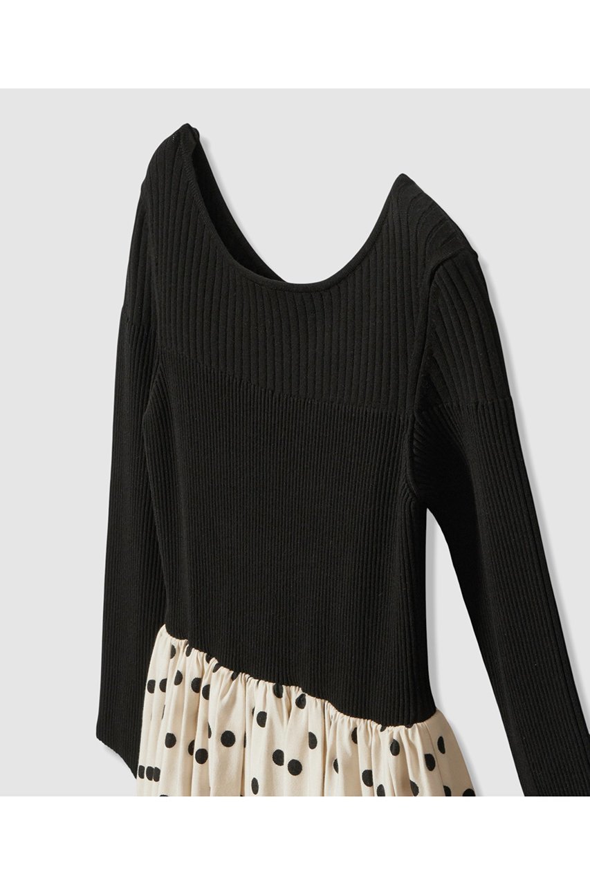 【アルアバイル/allureville】のドット柄ドッキングニットワンピース 人気、トレンドファッション・服の通販 founy(ファニー) ファッション Fashion レディースファッション Fashion for Women ワンピース Dresses ニットワンピース Knit Dresses チュニック Tunic Tops & Dresses クラシカル Classical, Vintage-Inspired チュニック Tunic, Long Top ドッキング Docking, Mixed Material ドット Polka Dot, Dot Pattern フィット Fit, Slim Fit ロング Long, Long-Length エレガント 上品 Elegant 無地 Plain, Solid Color other-3|ID: prp329100004914653 ipo3291000000036833610