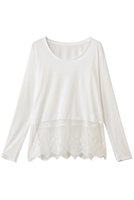 【マルティニーク/martinique】のレースコンビクルーネックカットソー 人気、トレンドファッション・服の通販 founy(ファニー) ファッション Fashion レディースファッション Fashion for Women トップス・カットソー Cut & Sew Tops シャツ・ブラウス・オフィスカジュアル Elegant Blouses & Button-Ups ロングTシャツ・Tシャツ Longline T-Shirts & Tees カットソー・ベーシックTシャツ Cut-and-Sewn Tops / Stretch Tees & Basics スウェット / スエット Sweatshirt, Sweatwear スリーブ Sleeve, Long Sleeve / Short Sleeve デコルテ Décolleté, Neckline フェミニン Feminine, Girly レース Lace, Lace Fabric ロング Long, Long-Length エレガント 上品 Elegant |ID:prp329100004914668