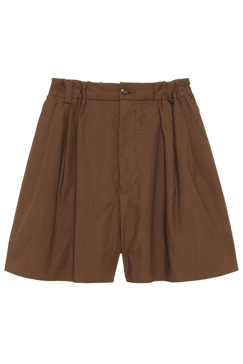 【マディソンブルー/MADISONBLUE】のVOLUME GATHER SHORTS TYPEWRITER タイプライターボリュームギャザーショートパンツ インテリア・キッズ・メンズ・レディースファッション・服の通販 founy(ファニー) 　ファッション　Fashion　レディースファッション　Fashion for Women　パンツ　Pants & Trousers　ショートパンツ・ハーフパンツ　High-Waisted & Relaxed Shorts　2025年　2025　2025春夏・S/S　Spring/Summer 2025 SS25　キュロット　Culottes, Wide Shorts　ギャザー　Gathered, Ruffled　ショーツ　Shorts, Short Pants　ショート　Short, Short Length　タイプライター　Typewriter Fabric, Crisp Cotton　ポケット　Pocket, Pocket Detail　再入荷　Restock / Back in Stock　ブラウン|ID: prp329100004914713 ipo3291000000036834260