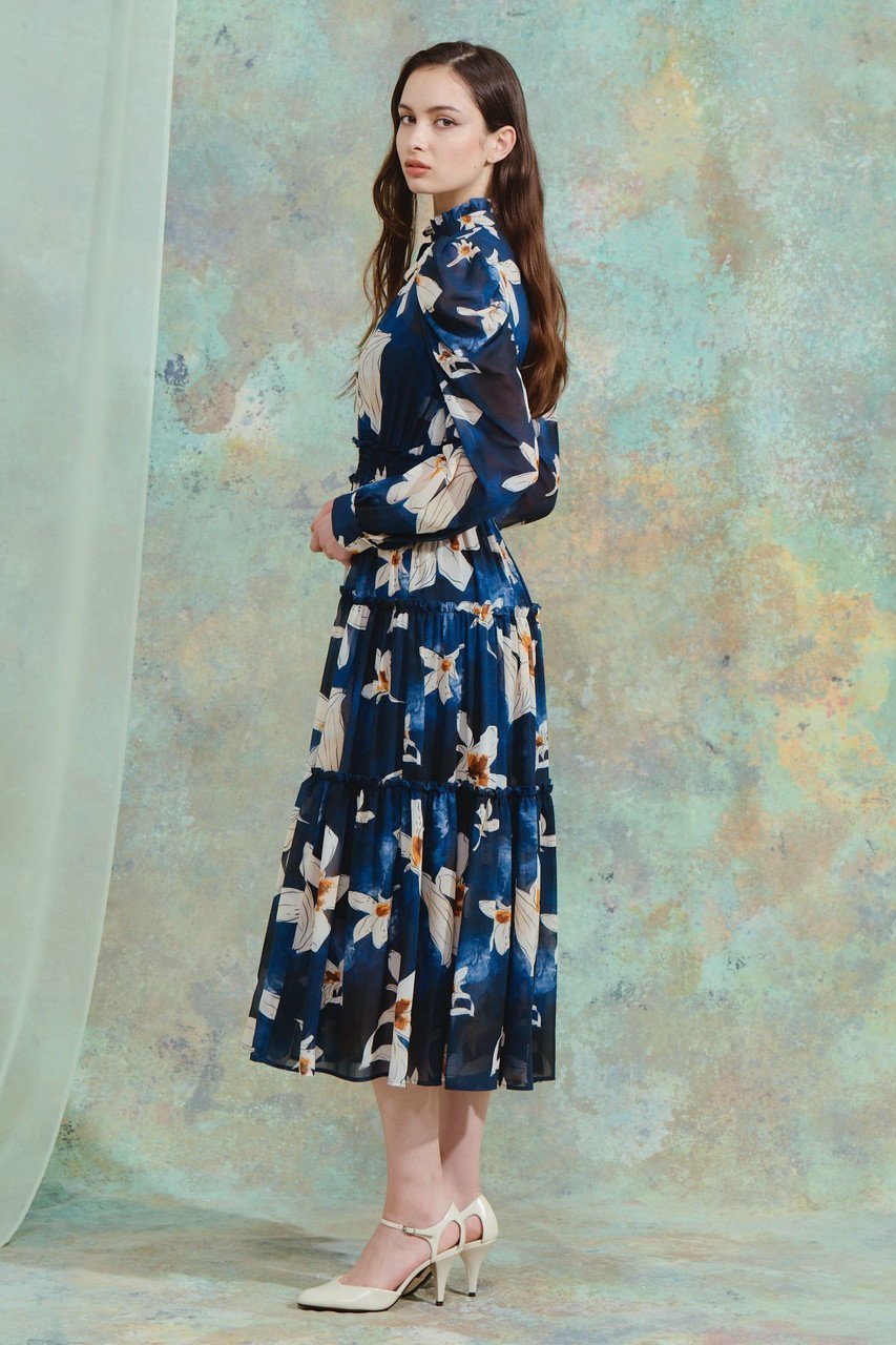 【コルコバード/CORCOVADO】のカラーシフォンドレス 人気、トレンドファッション・服の通販 founy(ファニー) 　ファッション　Fashion　レディースファッション　Fashion for Women　ワンピース　Dresses　フォーマル・パーティードレス・結婚式用ドレス　Elegant & Casual Dresses　チュニック　Tunic Tops & Dresses　ギャザー　Gathered, Ruffled　シフォン　Chiffon, Lightweight Fabric　シューズ　Shoes, Footwear　スリーブ　Sleeve, Long Sleeve / Short Sleeve　チュニック　Tunic, Long Top　ドレス　Dress, One-Piece　パーティ　Party, Party Style　フラワー　Flower, Floral　リゾート　Resort, Vacation Style　リボン　Ribbon, Bow　other-6|ID: prp329100004914738 ipo3291000000036834452