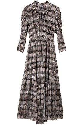 【コルコバード/CORCOVADO】のプリントボウタイリボンドレス 人気、トレンドファッション・服の通販 founy(ファニー) ファッション Fashion レディースファッション Fashion for Women ワンピース Dresses フォーマル・パーティードレス・結婚式用ドレス Elegant & Casual Dresses チュニック Tunic Tops & Dresses おすすめ Recommended / Our Picks ギャザー Gathered, Ruffled スリーブ Sleeve, Long Sleeve / Short Sleeve チュニック Tunic, Long Top ドレス Dress, One-Piece プリント Print, Printed Pattern マキシ Maxi, Full Length リボン Ribbon, Bow リュクス Luxury, Elegant, High-End, Chic |ID:prp329100004914740