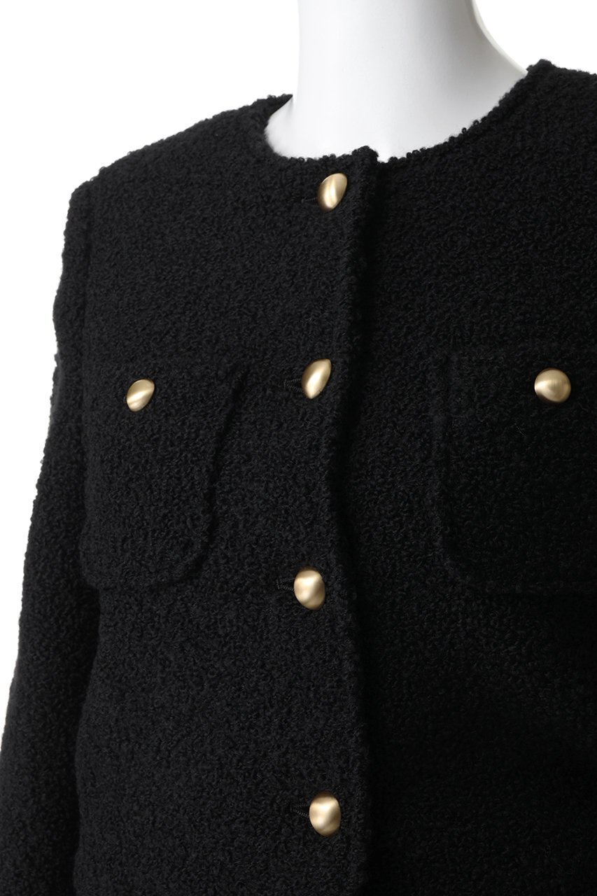 【ジェイドット/j.】のリングツイードノーカラージャケット 人気、トレンドファッション・服の通販 founy(ファニー) 　ファッション　Fashion　レディースファッション　Fashion for Women　アウター　Coat / Outerwear Collection　レディースジャケット・軽アウター　Jackets　ノーカラージャケット / シンプル上品コーデ　Collarless Jackets　オケージョン　Occasion Wear　ショート　Short, Short Length　ジャケット　Jacket, Outerwear　センター　Center, Center Line　ツイード　Twill, Twill Weave　リュクス　Luxury, Elegant, High-End, Chic　レース　Lace, Lace Fabric　other-5|ID: prp329100004914753 ipo3291000000036834625