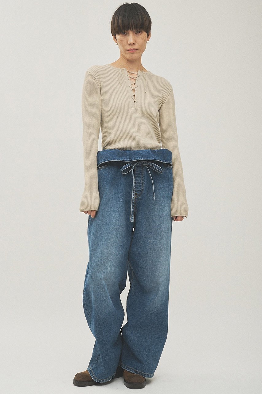 【ウィムガゼット/Whim Gazette】のRAW SILKレースアッププルオーバー 人気、トレンドファッション・服の通販 founy(ファニー) 　ファッション　Fashion　レディースファッション　Fashion for Women　トップス・カットソー　Cut & Sew Tops　ニット　Knit Tops & Sweaters　カジュアルプルオーバー・ニットトップス　Pullovers & Knit Tops / Casual Pullovers　インナー　Innerwear　ジャケット　Jacket, Outerwear　センター　Center, Center Line　ネップ　Nepp, Slub Yarn　フロント　Front, Front Design　レース　Lace, Lace Fabric　other-4|ID: prp329100004914755 ipo3291000000036834674