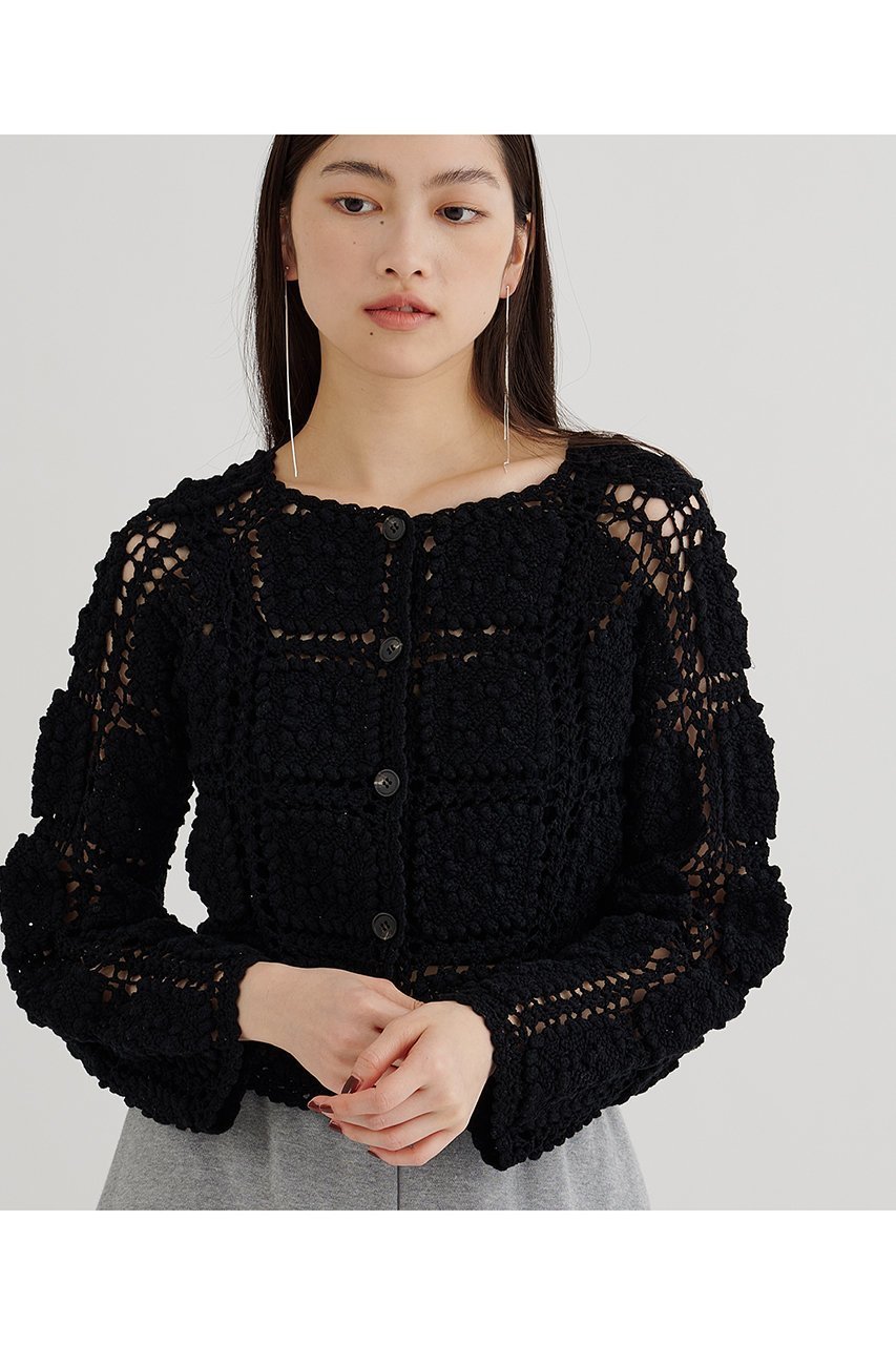 【ウィムガゼット/Whim Gazette】のハンドクロシェカーデ インテリア・キッズ・メンズ・レディースファッション・服の通販 founy(ファニー) ファッション Fashion レディースファッション Fashion for Women トップス・カットソー Cut & Sew Tops ニット Knit Tops & Sweaters カーディガン・羽織り Layered Style Cardigans おすすめ Recommended / Our Picks カーディガン Cardigan, Knitwear キャミソール Camisole, Spaghetti Strap Top セットアップ Set-Up, Coordinated Outfit タンク Tank Top, Sleeveless Top リラックス Relax, Relaxed Fit エレガント 上品 Elegant ブラック|ID: prp329100004914756 ipo3291000000036834689