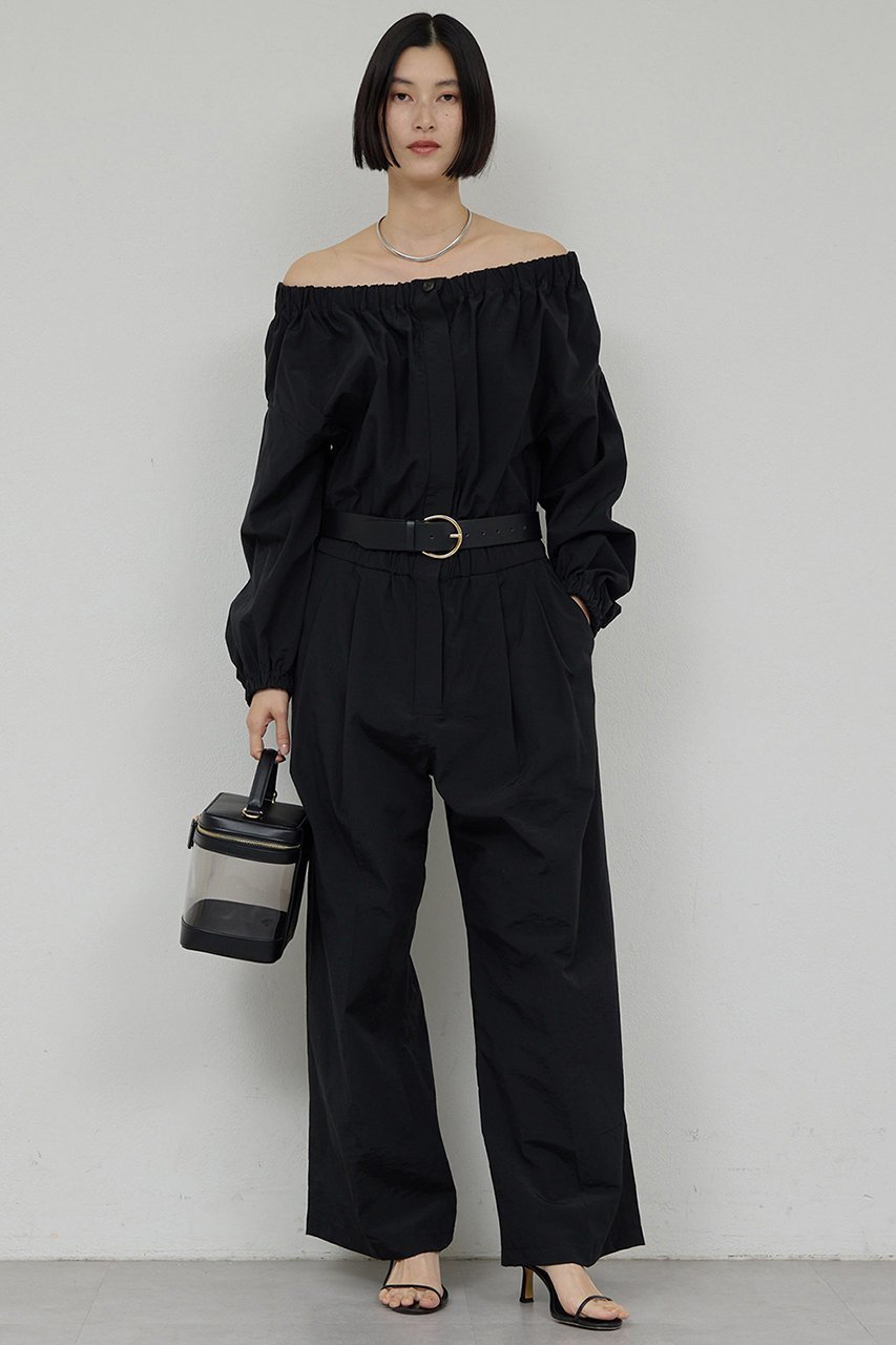 【ガリャルダガランテ/GALLARDAGALANTE】のオフショルオールインワン インテリア・キッズ・メンズ・レディースファッション・服の通販 founy(ファニー) ファッション Fashion レディースファッション Fashion for Women パンツ Pants & Trousers エレガント 上品 Elegant ギャザー Gathered, Ruffled ダウン Down, Puffer ブラック|ID: prp329100004914779 ipo3291000000036835324