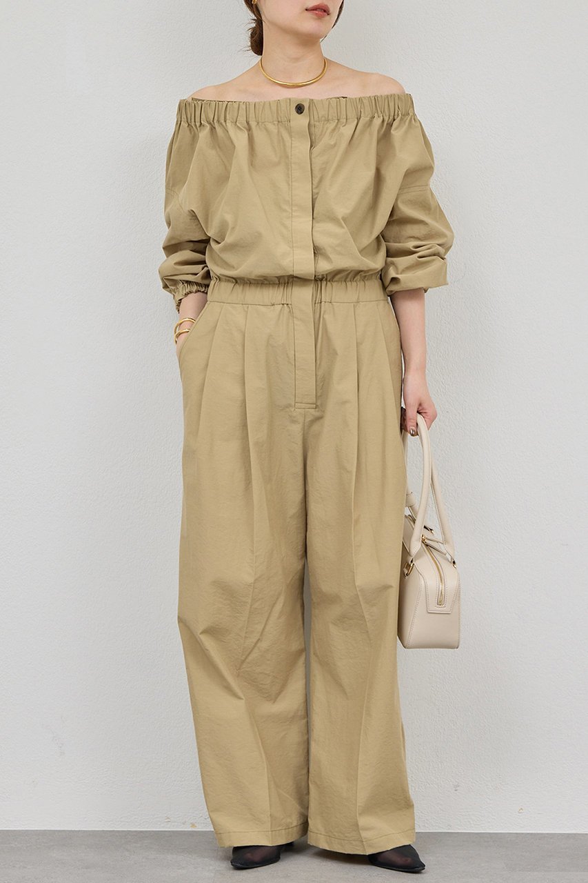【ガリャルダガランテ/GALLARDAGALANTE】のオフショルオールインワン インテリア・キッズ・メンズ・レディースファッション・服の通販 founy(ファニー) ファッション Fashion レディースファッション Fashion for Women パンツ Pants & Trousers エレガント 上品 Elegant ギャザー Gathered, Ruffled ダウン Down, Puffer ベージュ|ID: prp329100004914779 ipo3291000000036835326