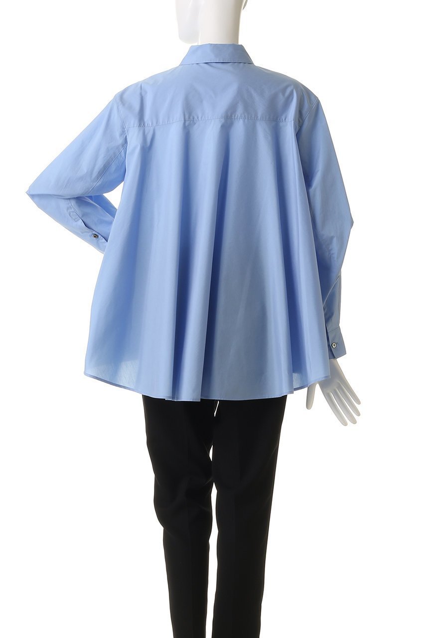 【ランバン オン ブルー/LANVIN en Bleu】のシルキータイプライターフレアシャツ 人気、トレンドファッション・服の通販 founy(ファニー) ファッション Fashion レディースファッション Fashion for Women トップス・カットソー Cut & Sew Tops シャツ・ブラウス・オフィスカジュアル Elegant Blouses & Button-Ups アシンメトリー Asymmetrical Style オケージョン Occasion Wear シンプル Simple, Minimal スリーブ Sleeve, Long Sleeve / Short Sleeve タイプライター Typewriter Fabric, Crisp Cotton フレア Flare, Flared ロング Long, Long-Length other-4|ID: prp329100004914837 ipo3291000000036836183