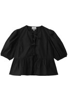 【ガニー/GANNI】のCotton Poplin ペプラム ブラウス ブラック|ID: prp329100004914880 ipo3291000000036836642