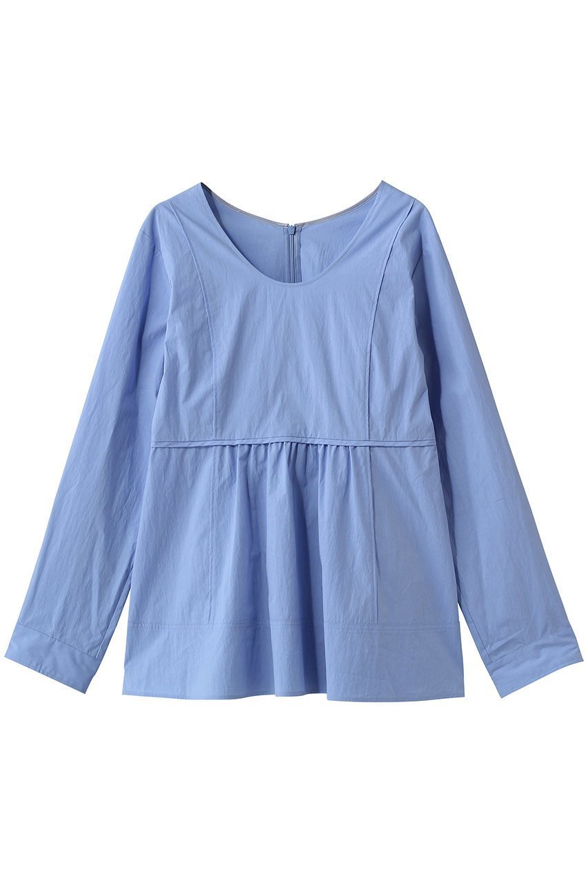 【マルティニーク/martinique】のタイプライタークルーペプラムブラウス インテリア・キッズ・メンズ・レディースファッション・服の通販 founy(ファニー) ファッション Fashion レディースファッション Fashion for Women トップス・カットソー Cut & Sew Tops シャツ・ブラウス・オフィスカジュアル Elegant Blouses & Button-Ups オケージョン Occasion Wear ギャザー Gathered, Ruffled スリーブ Sleeve, Long Sleeve / Short Sleeve タイプライター Typewriter Fabric, Crisp Cotton ペプラム Peplum, Flared Hem モダン Modern, Contemporary ロング Long, Long-Length ビジネス 仕事 通勤 Business / Work / Commuting サックス|ID: prp329100004914967 ipo3291000000036837762