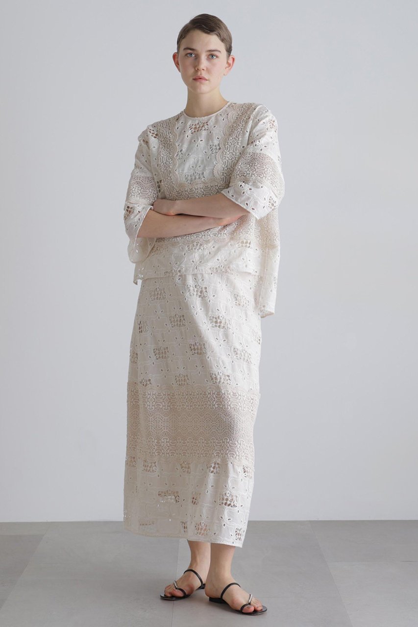 【アドーア/ADORE】のラティスエンブロイダリースカート 人気、トレンドファッション・服の通販 founy(ファニー) ファッション Fashion レディースファッション Fashion for Women スカート Skirts ロングスカート Long Skirts / Maxi & Midi Skirts シンプル Simple, Minimal フェミニン Feminine, Girly ボーダー Border, Stripe モチーフ Motif, Design Theme レース Lace, Lace Fabric ロング Long, Long-Length エレガント 上品 Elegant other-2|ID: prp329100004914971 ipo3291000000036837841