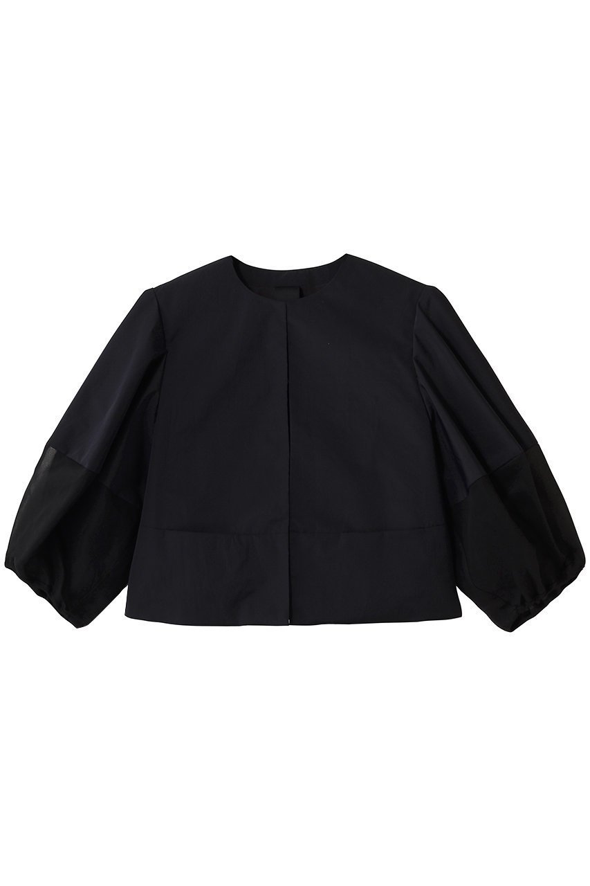【ドメル/DOMELLE】のテクスチャード パフ ジャケット インテリア・キッズ・メンズ・レディースファッション・服の通販 founy(ファニー) 　ファッション　Fashion　レディースファッション　Fashion for Women　アウター　Coat / Outerwear Collection　レディースジャケット・軽アウター　Jackets　ブルゾンジャケット・スポーティアウター　Blouson Jackets　オーガンジー　Organza Fabric　シェイプ　Shape, Slim Fit　シルク　Silk, 100% Silk　ジャカード／ジャガード　Jacquard, Woven Pattern　ジャケット　Jacket, Outerwear　スリーブ　Sleeve, Long Sleeve / Short Sleeve　セットアップ　Set-Up, Coordinated Outfit　ドット　Polka Dot, Dot Pattern　ブルゾン　Blouson, Bomber Jacket　マニッシュ　Mannish, Boyish　エレガント 上品　Elegant　ダークネイビー|ID: prp329100004914987 ipo3291000000036838106
