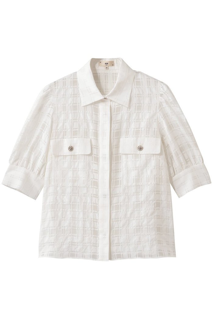 【エムダブリュー/MW】のコットンシルク チェック ブラウス インテリア・キッズ・メンズ・レディースファッション・服の通販 founy(ファニー) https://founy.com/ ファッション Fashion レディースファッション Fashion for Women トップス・カットソー Cut & Sew Tops シャツ・ブラウス・オフィスカジュアル Elegant Blouses & Button-Ups ショート Short, Short Length シルク Silk, 100% Silk スリーブ Sleeve, Long Sleeve / Short Sleeve チェック Check, Plaid, Tartan バランス Balance, Style Balance フレア Flare, Flared |ID: prp329100004914992 ipo3291000000036838193